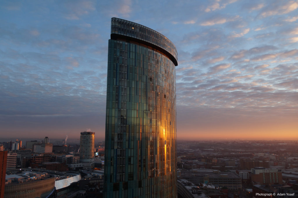 Birmingham city skyline, in a photograph by Adam Yosef
