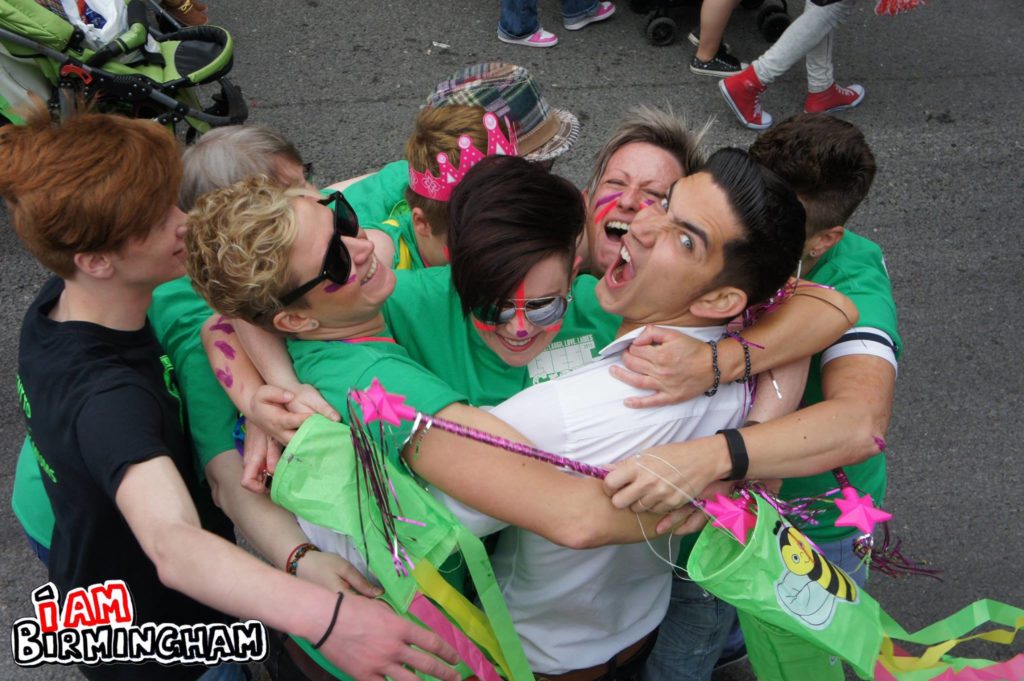 Andrew Stelly gets stuck in during Biringham Pride celebrations in the city last year (Photograph: Adam Yosef)
