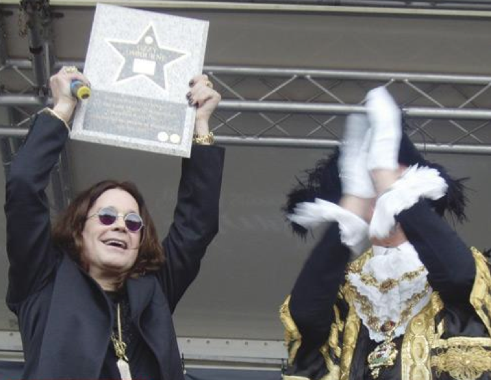 Brummie rock star Ozzy osbourne was the first person to be awarded a star on Broad Street back in 2007