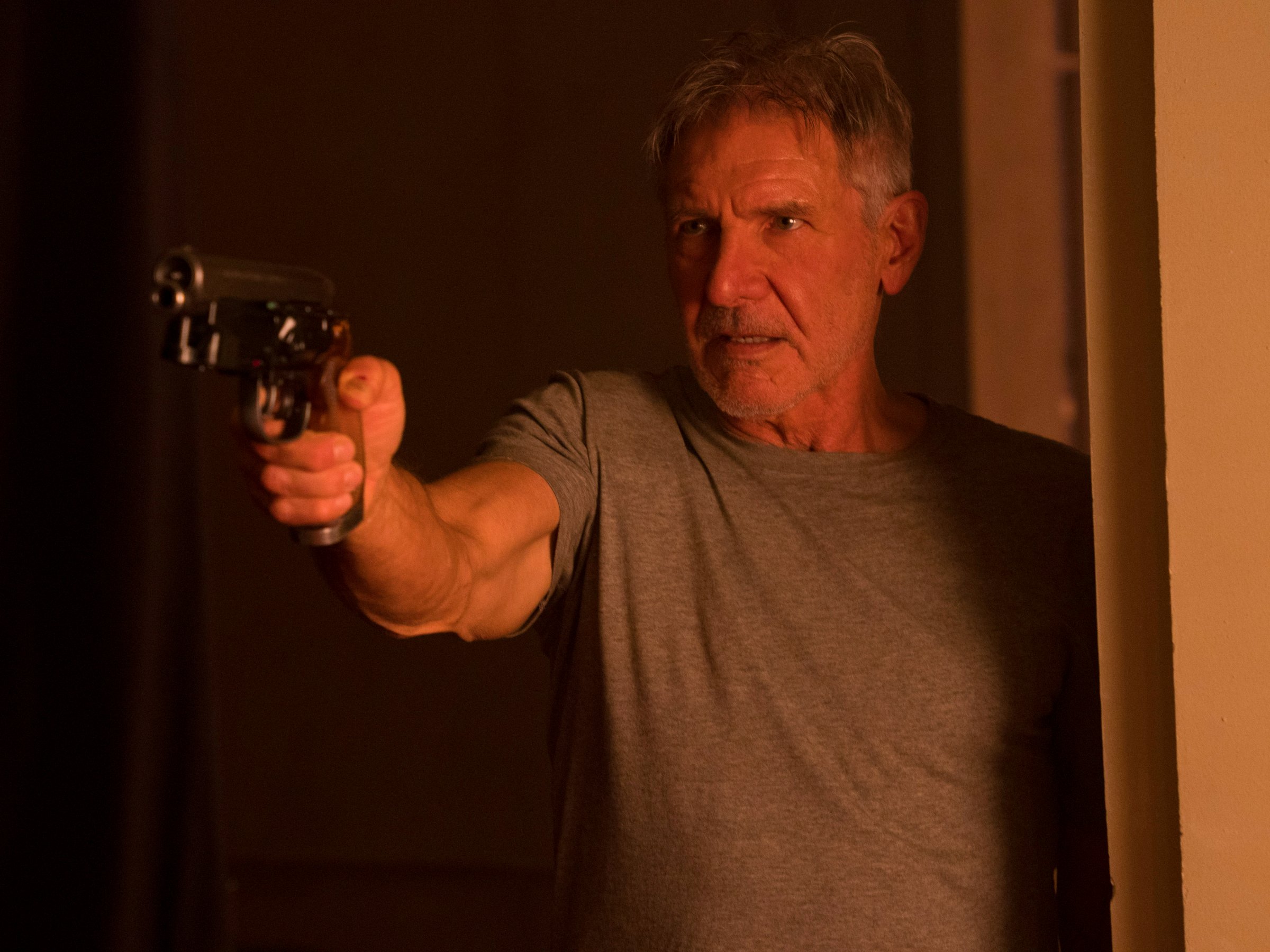Harrison Ford's iconic character Deckard from the original Blade Runner film returns in Blade Runner 2049
