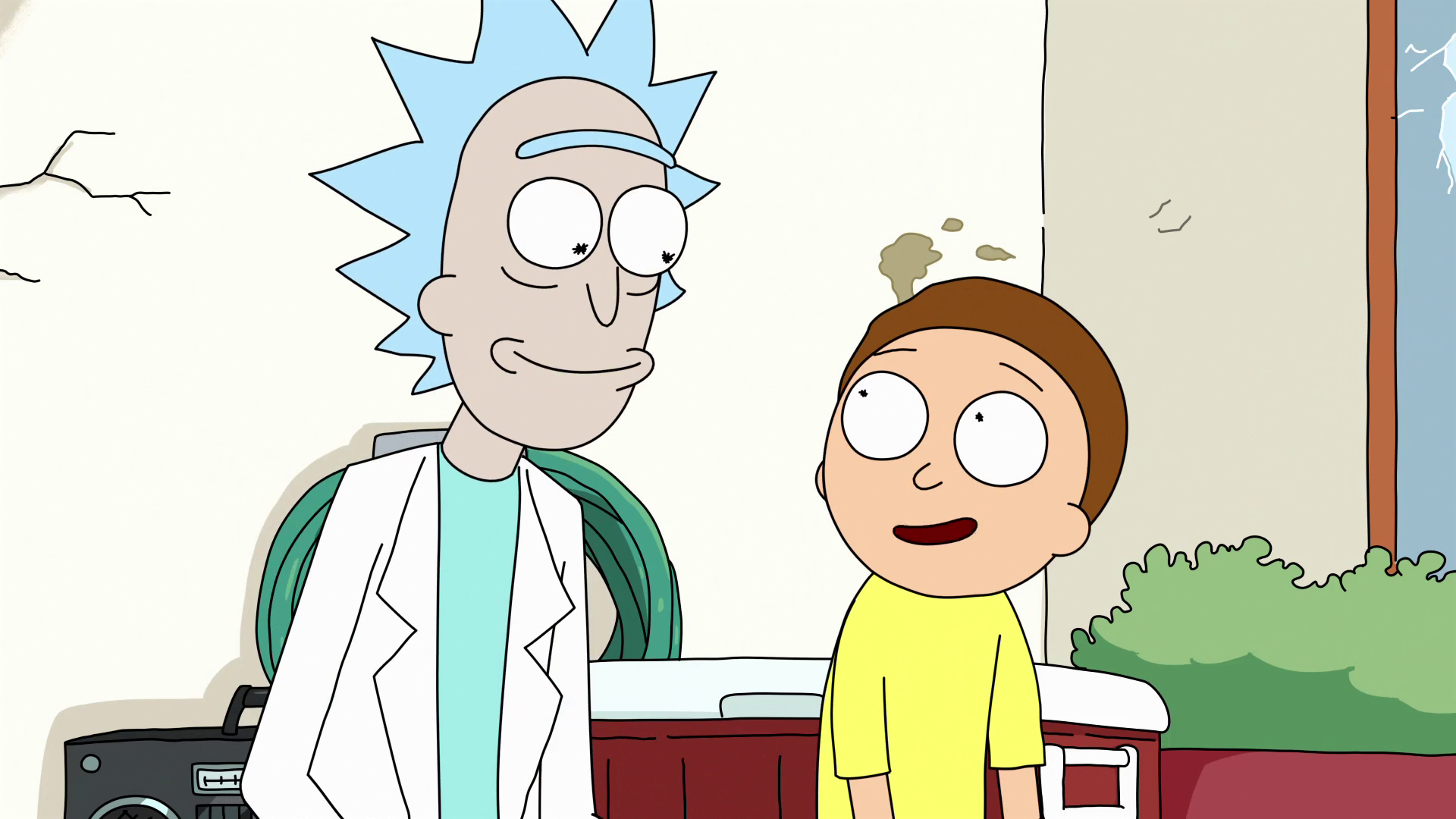 Rick and Morty is an American adult animated science-fiction sitcom following the misadventures of cynical mad scientist Rick Sanchez (left) and his fretful, easily influenced grandson Morty Smith