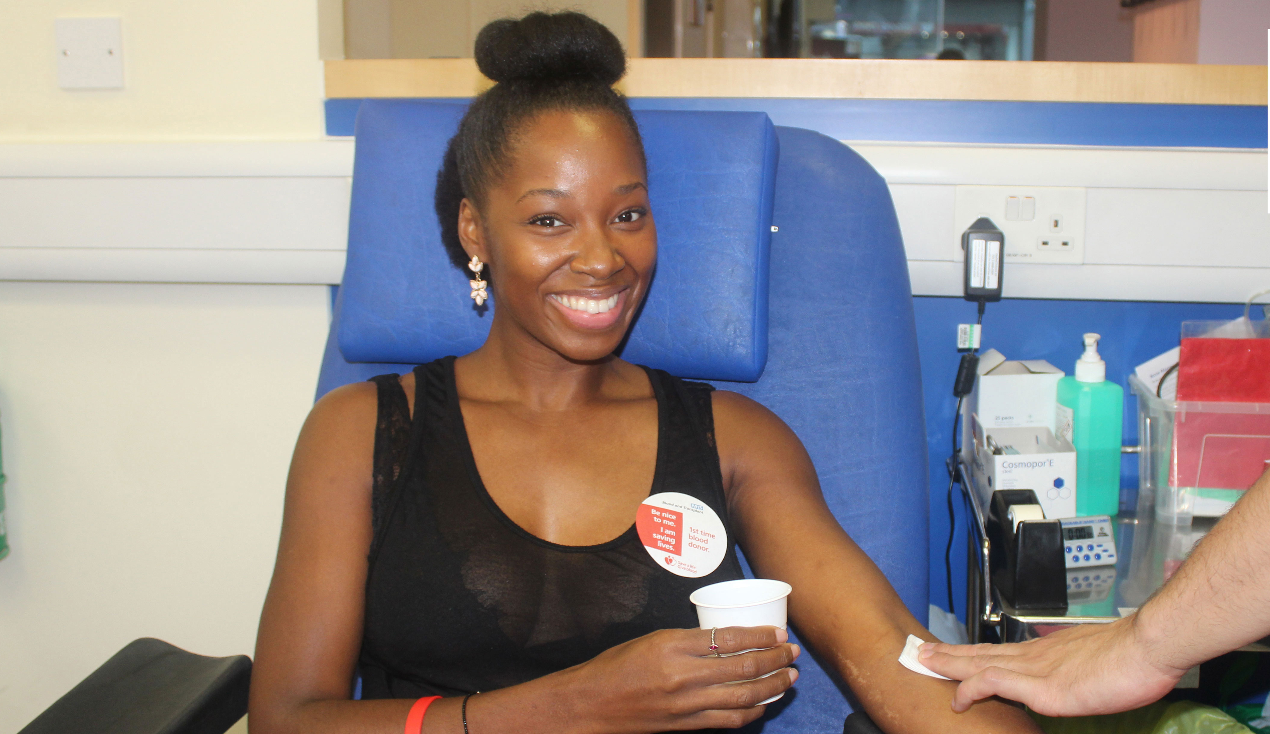 Birmingham musician and TV star Jamelia joining the blood donation and bone marrow donor register with the African Caribbean Leukaemia Trust, amid a shortage of donations from members of ethnic minority communities