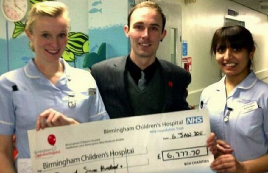 Fundraiser Matt Denning (centre) has been nominated in the Outstanding Local Charity category