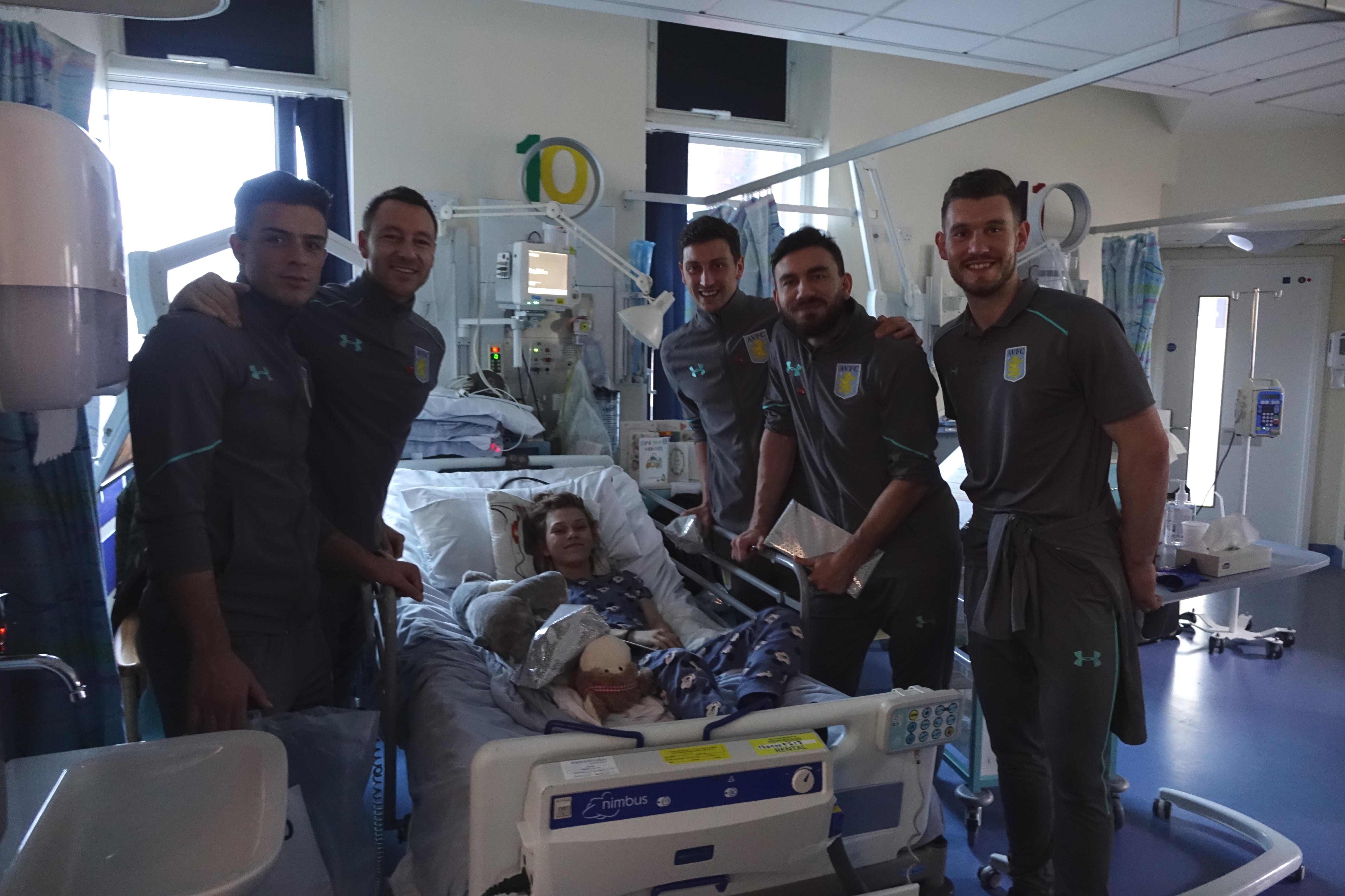Aston Villa players paid a visit to Birmingham Children's Hospital to deliver gifts and good will