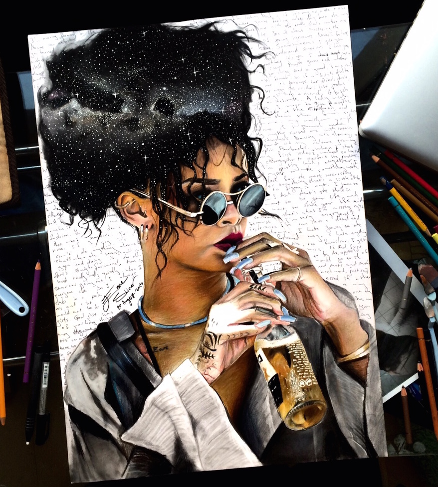 Emre Süner's art depicts stars including Rihanna, Justin Timberlake, Cara Delevingne and Eddie Redmayne