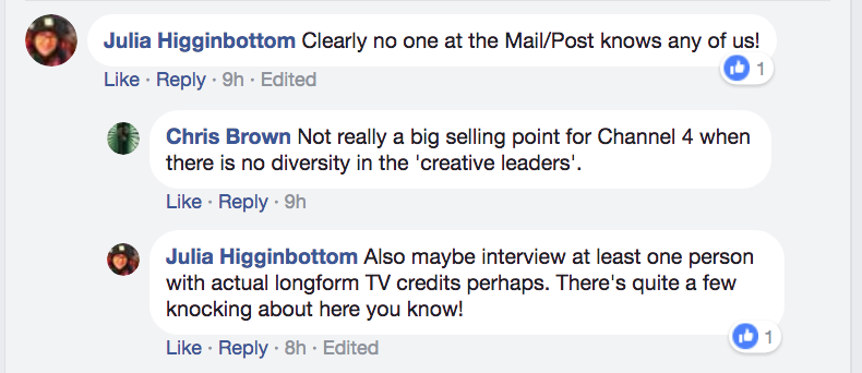 Social media anger at Birmingham Post article highlighting diversity for Channel 4 HQ move to city, but including only white men