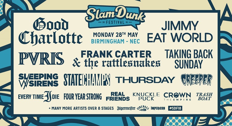 Other artists and bands currently playing Slam Dunk in May include Frank Carter & the Rattlesnakes, Thursday, and PVRIS