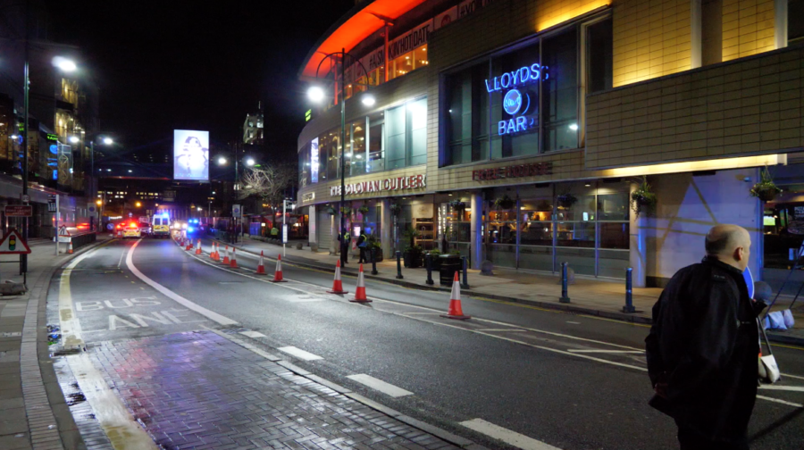 West Midlands Police in Broad Street last night