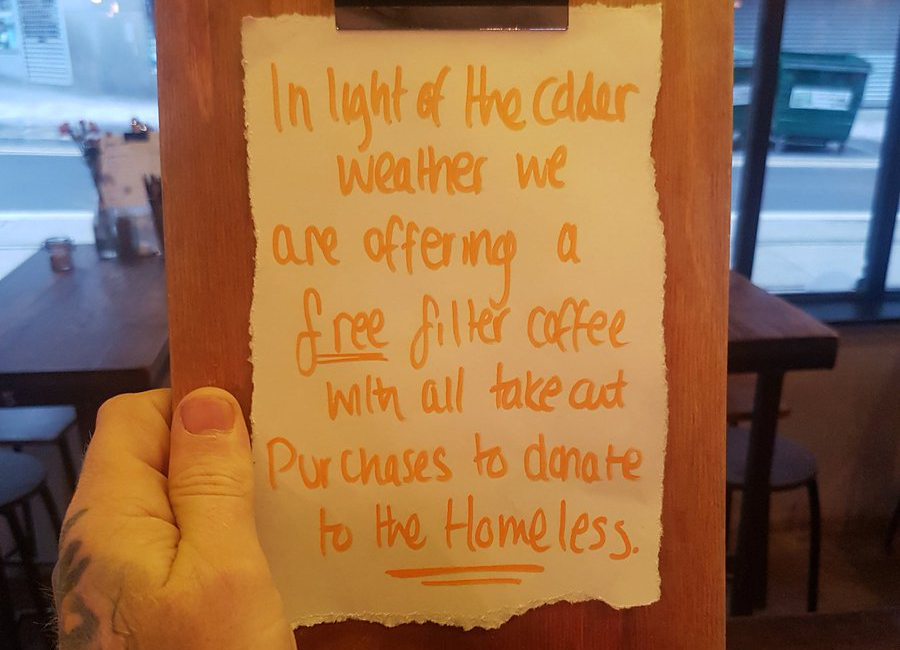 Birmingham cafe offers free coffee to homeless in freezing weather