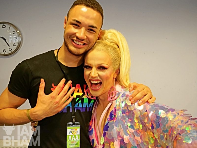 Courtney Act takes a selfie with I Am Birmingham journalist and presenter Joshua Williams