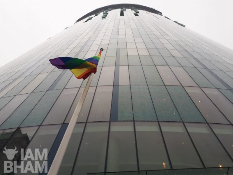 Birmingham Pride 2018 Radisson rainbow flag