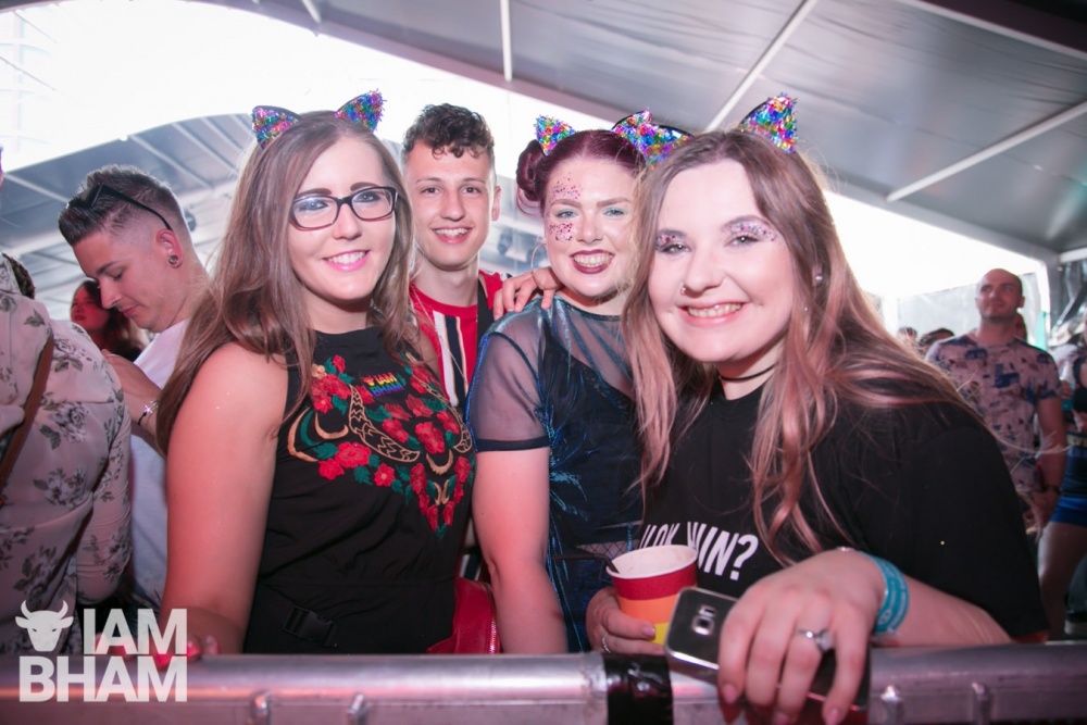 Revellers enjoying music at the Main Stage at Birmingham Pride 2018