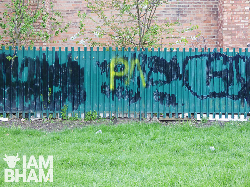 Local residents in Small Heath have been painting over the racist graffiti to prevent it from inciting further offence and outrage