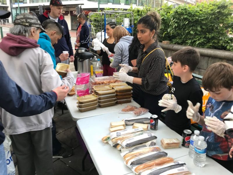 Muslim volunteers and their friends gathered to feed the hungry and homeless in Birmingham during Ramadan