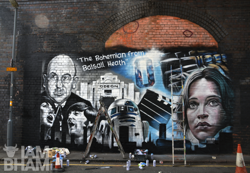 The nearly completed Odeon luxe artwork celebrating Birmingham's cinema history
