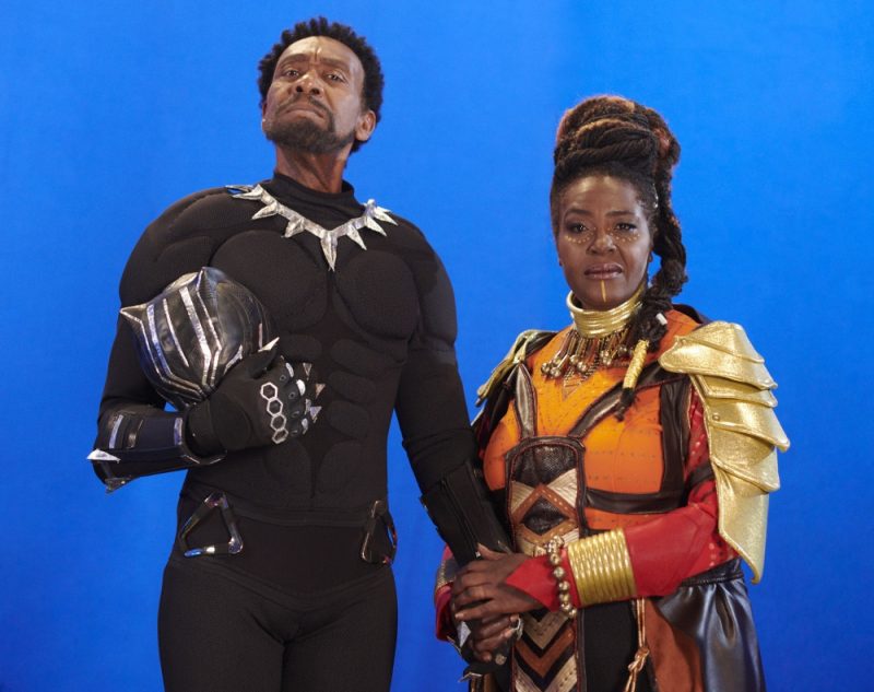 Lenny Henry as T'Challa Black Panther for his 60th birthday special