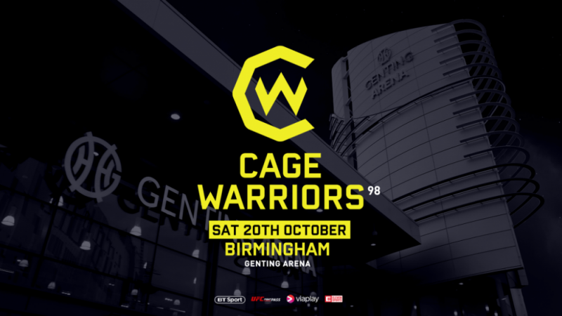 Cage Warriors 98 is on at the Birmingham Genting Arena in October 2018