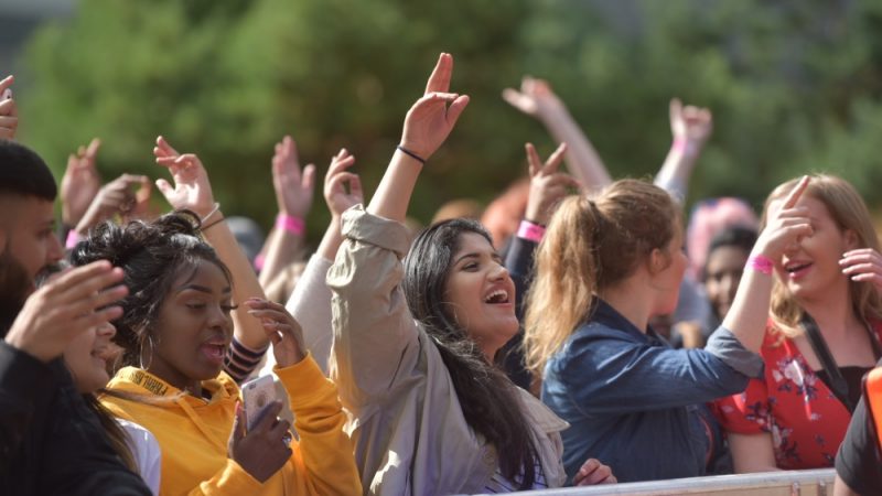Students at Eastside Park in Birmingham for BCU Fest, the Birmingham City's University's first-ever student festival