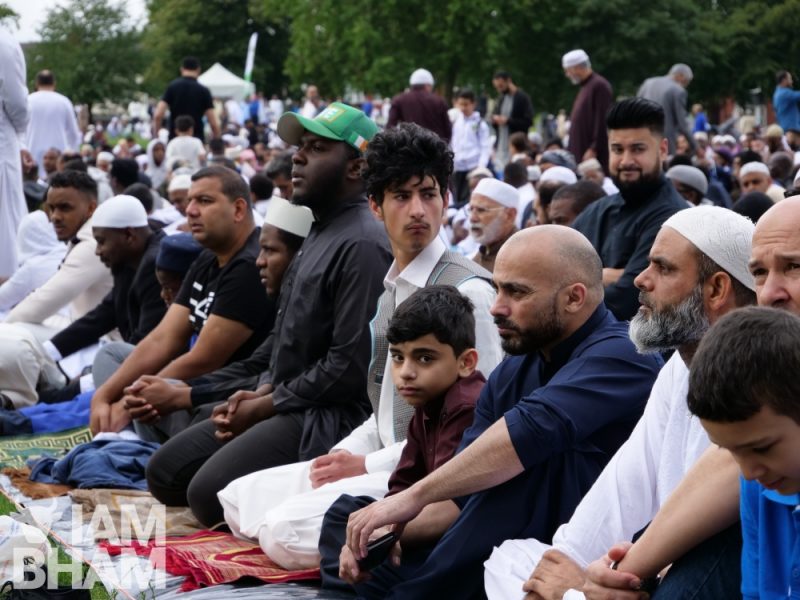 'Celebrate Eid' Eid al-Adha prayers and celebrations in Small Heath Park in Birmingham on Tuesday 21st August 2018.