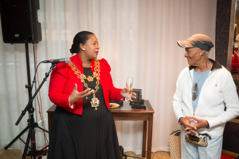 Singing sensation Dionne Warwick with Birmingham Lord Mayor Yvonne Mosquito at a private launch of Birmingham Black History Month 2018
