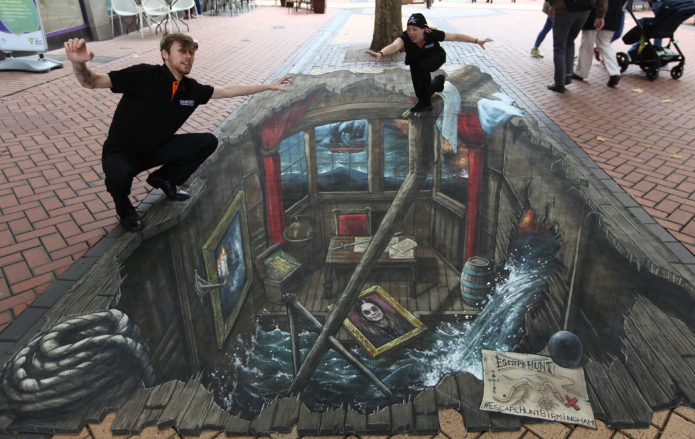 Amazing pirate-themed 3D ‘illusion’ artwork appears in Birmingham city centre