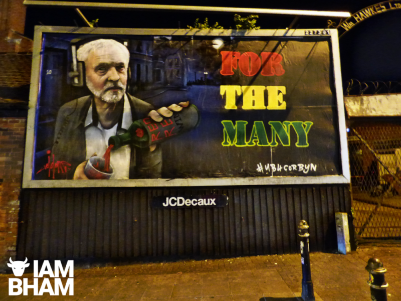 Jeremy Corbyn is depicted standing in front of 10 Downing Street with "Red Red Wine"