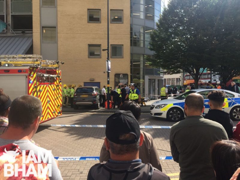 Part of Edgbaston Street in Birmingham city centre was sealed off as emergency services attended to the incident
