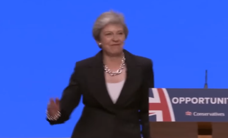 Prime Minister Theresa May quite possibly 'doing the robot'