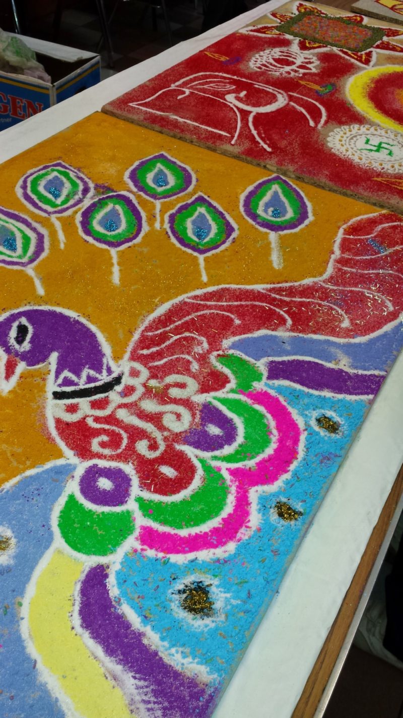 Colourful Rangoli decorations during Diwali