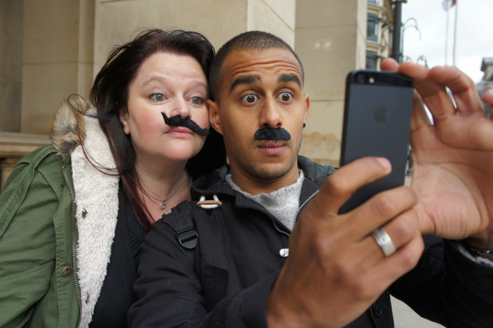FLASHBACK: 5 amusing photos of Jo & Sparky having a hairy mo-ment for Movember!