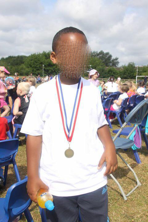 A pupil at Summerhill Primary School a few years ago with a skin fade hairstyle 