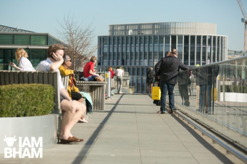 Brummies enjoying the hot weather at the Library of Birmingham this week