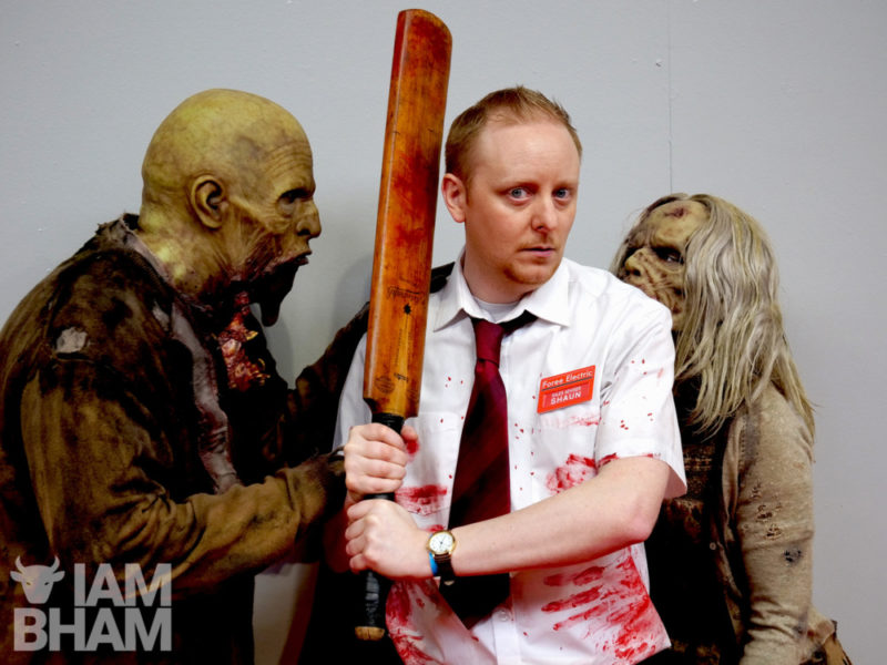 Shaun of the Dead and zombie cosplay at MCM Comic Con Birmingham
