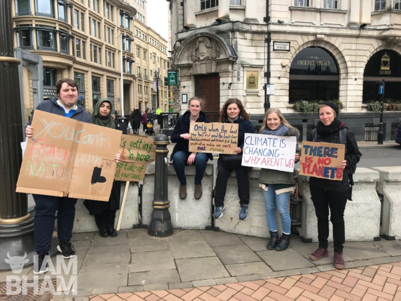 Students gather outside the Birmingham Council House as part of global Climate Strike protests