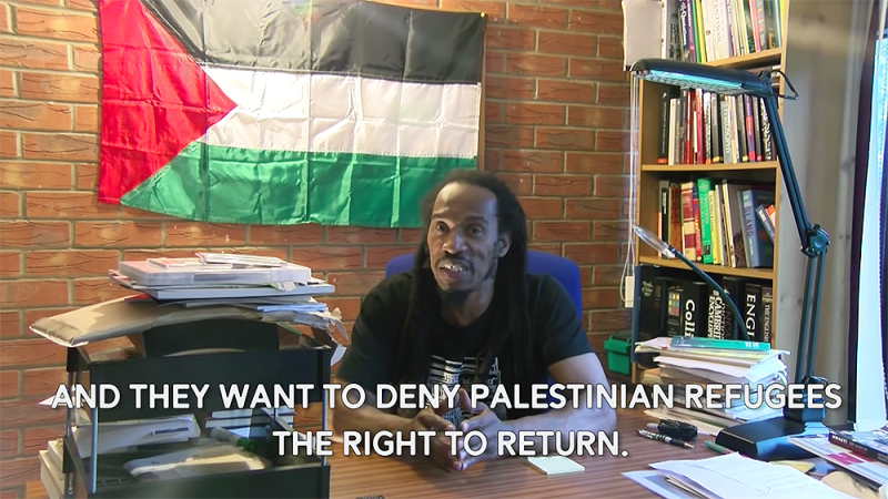 Benjamin Zephaniah appears in a video message for the Palestine Solidarity Campaign urging people to join him in London on Saturday