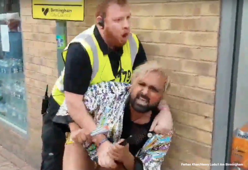 Ferhan Khan was initially grabbed by one security guard at Birmingham Pride