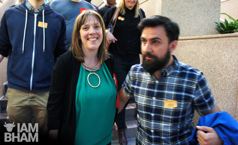 Jess Phillips with her husband (right) in 2015, on the night she became Member of Parliament for Birmingham Yardley