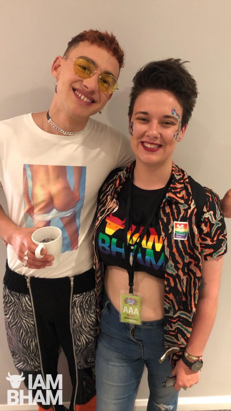 Olly Alexander from Years and Years with I Am Birmingham's Rhi Storer