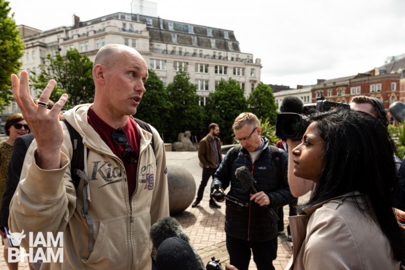 Birmingham councillor Olly Armstrong challenged the viewpoints of protesters 