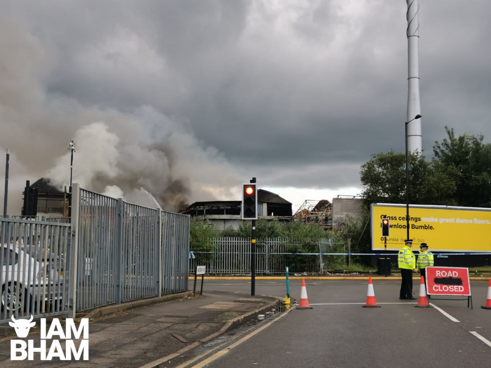 Safety warning issued as fire rages opposite City Hospital