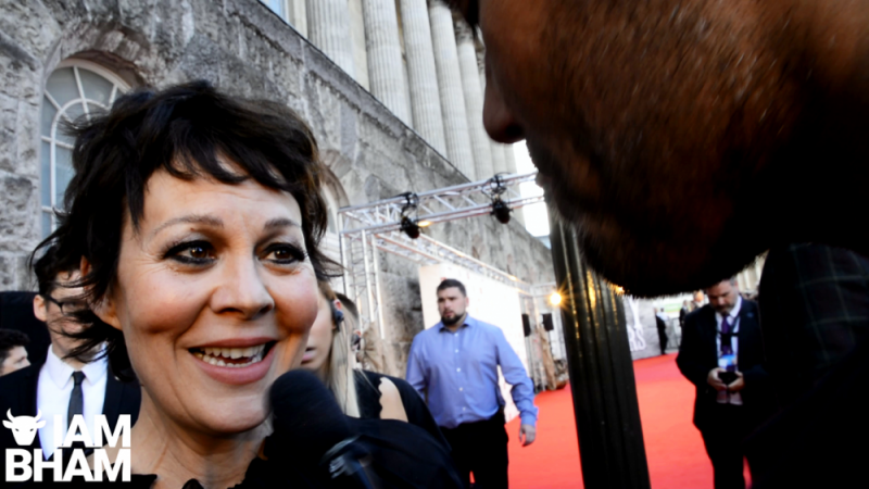 The late Helen McCroy talks to Vimal Korpal from I Am Birmingham at a previous 'Peaky Blinders' red carpet premiere in the city 