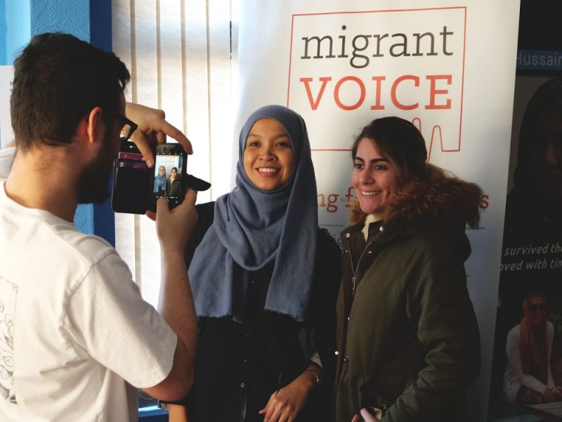 Photographer Paul Stringer facilitating a Migrant Voice 'Media Lab' workshop in Birmingham MED