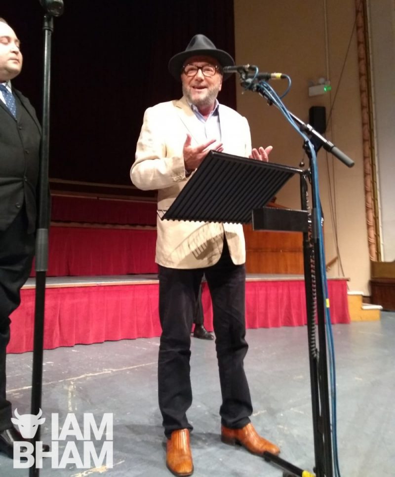 George Galloway speaking at the Dudley Town Hall