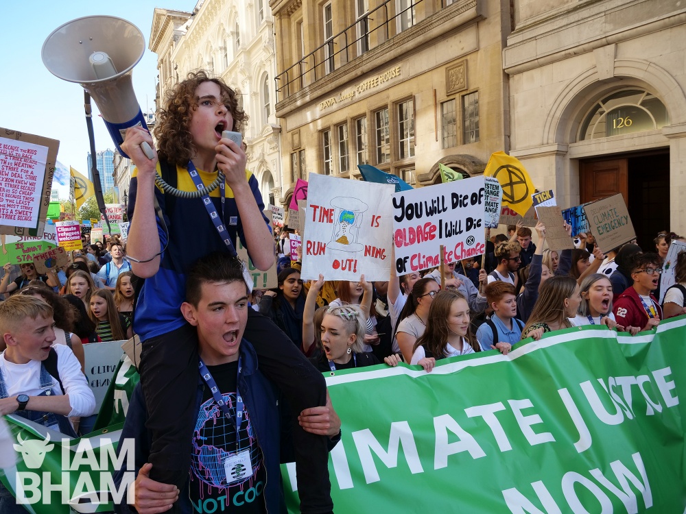 Climate strike protesters marched around Birmingham city centre