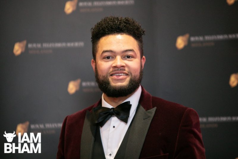 Stars on the red carpet at the Royal Television Society Midlands Awards, in Birmingham. UK. 29th November 2019 Spoken word artist and poet Casey Bailey