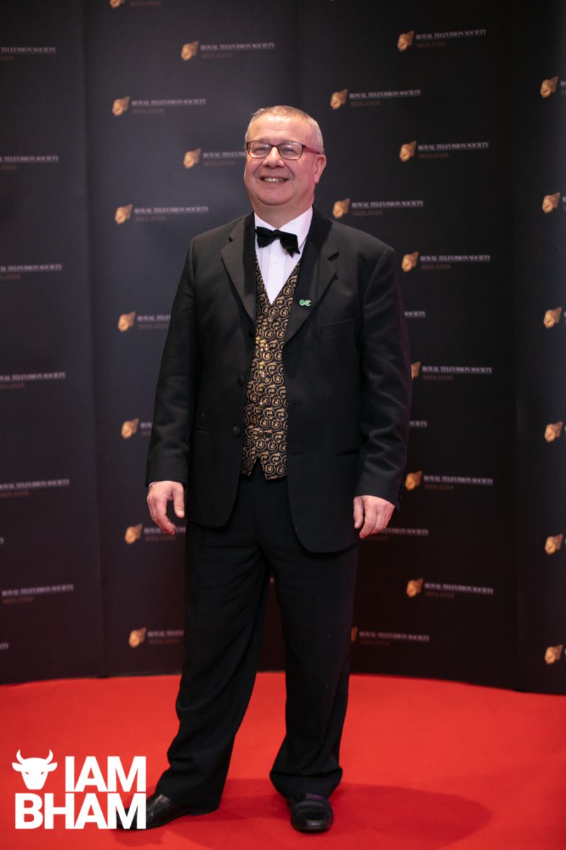 Stars on the red carpet at the Royal Television Society Midlands Awards, in Birmingham. UK. 29th November 2019 TV and Radio presenter Adrian Goldberg