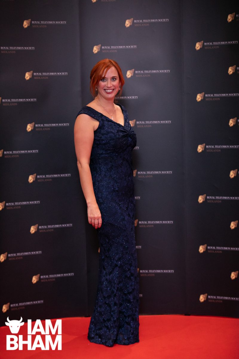 Stars on the red carpet at the Royal Television Society Midlands Awards, in Birmingham. UK. 29th November 2019 Dr Sarah Jones from BCU @virtualsarahj 