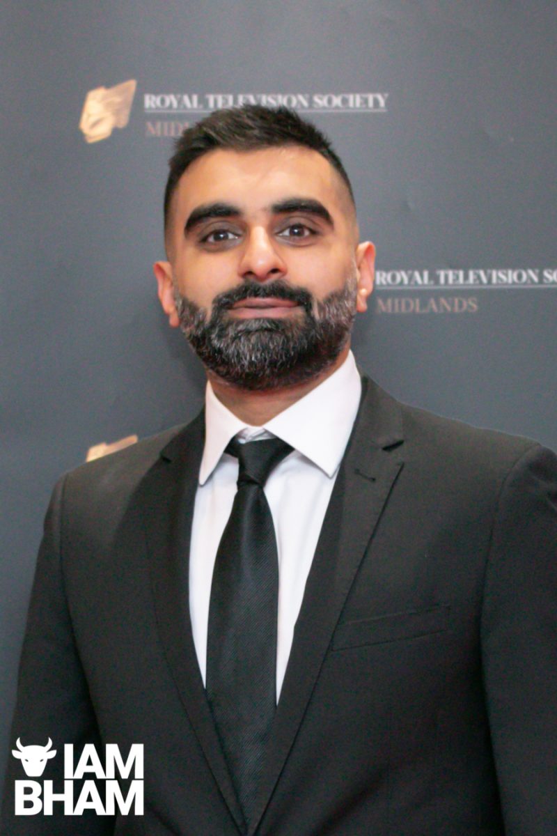 Stars on the red carpet at the Royal Television Society Midlands Awards, in Birmingham. UK. 29th November 2019 Tez Ilyas from Man Like Mobeen and Tez O'Clock Show 