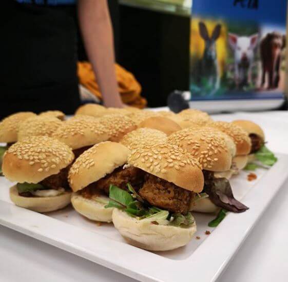 University College Birmingham students handed out vegan burgers to urge meat-eaters to make the switch