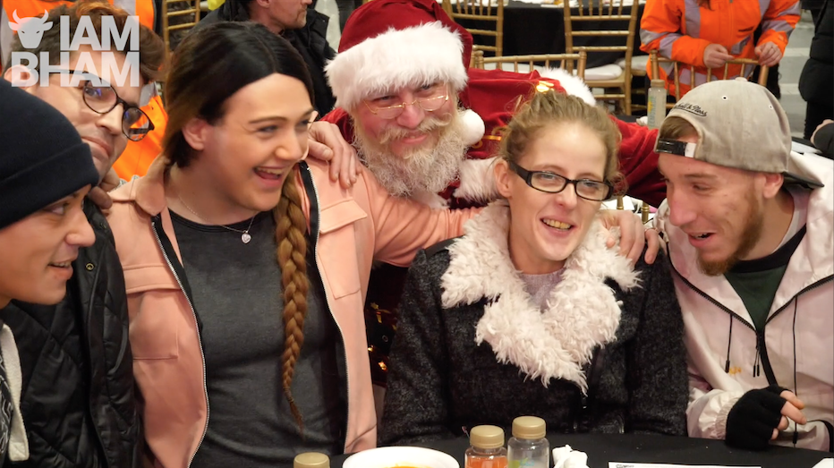 VIDEO: Christmas party for 350 homeless people at Birmingham New Street Station